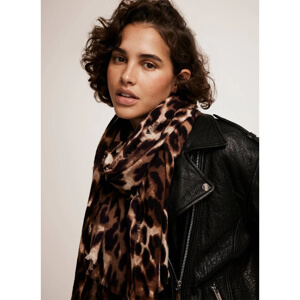 Mint Velvet Brown Leopard Print Scarf